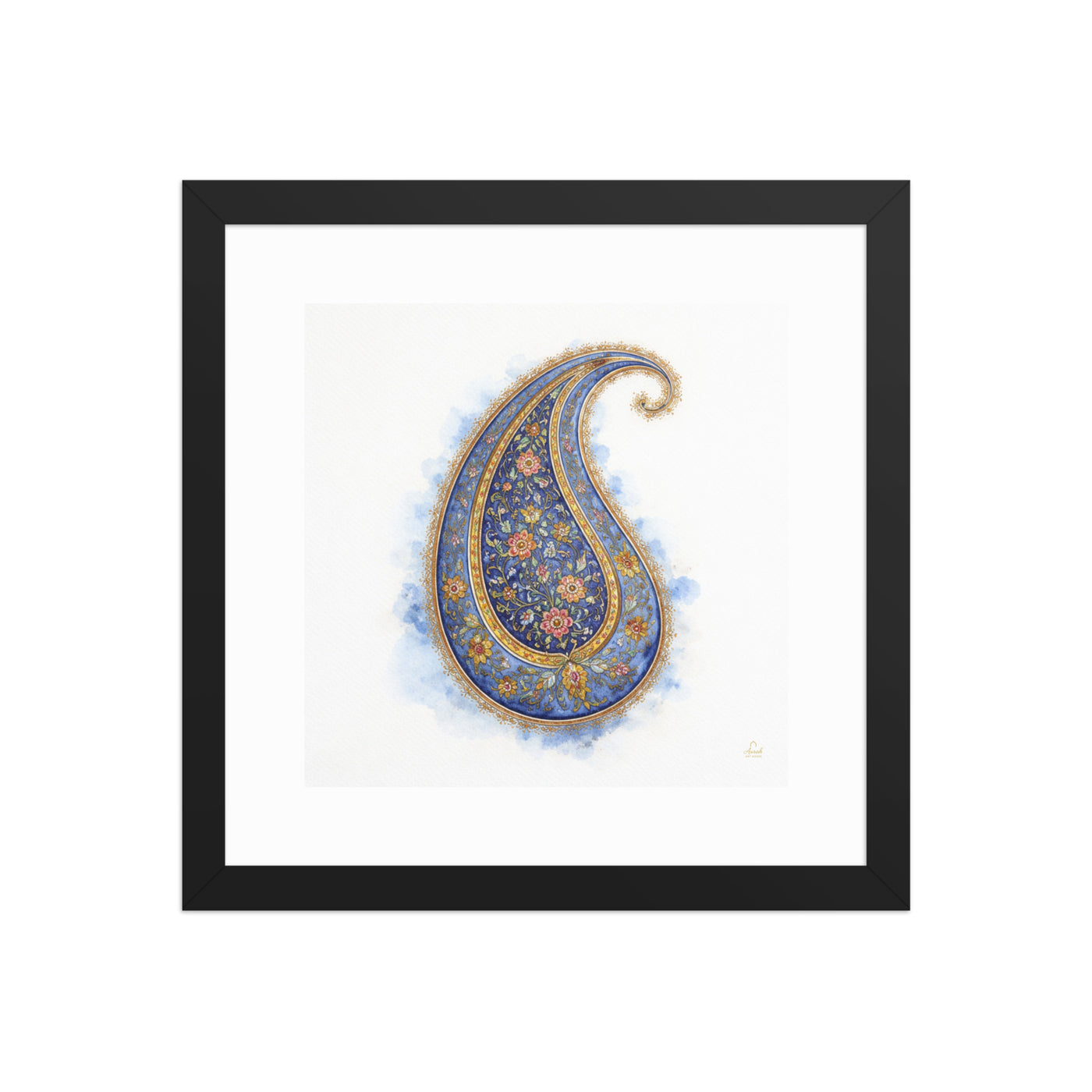Boteh Paisley Mughal Wall Art | Persian Inspired Floral Print for Elegant Home Decor — view 5
