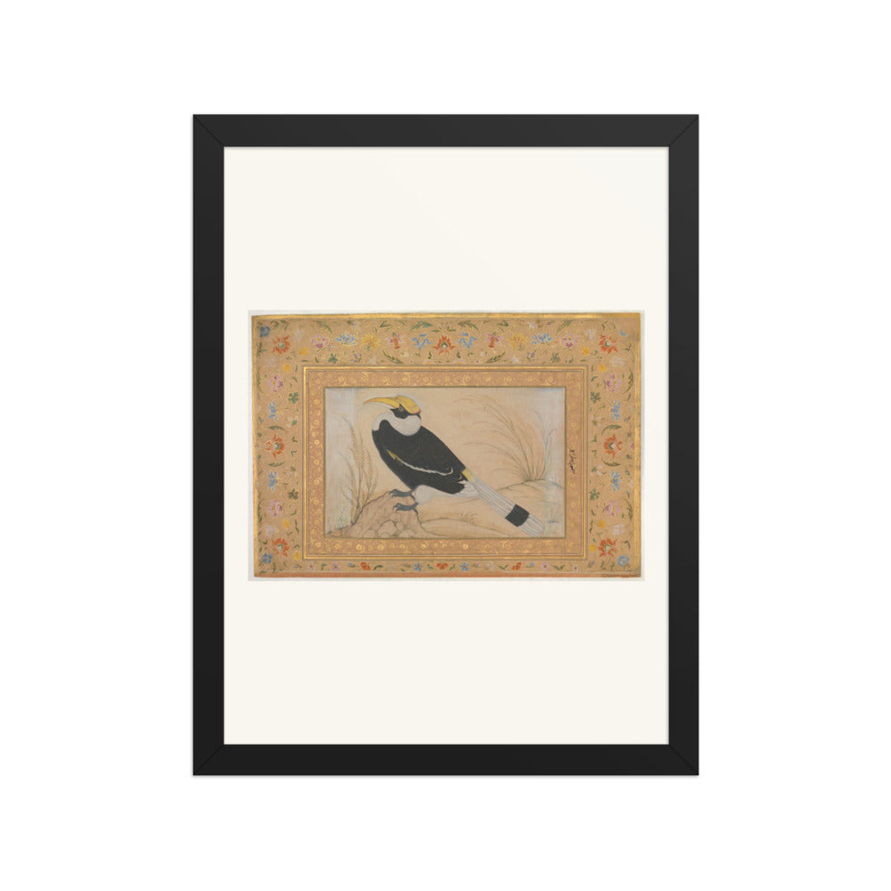 Great Hornbill — Shah Jahan Album Folio | Restored Mughal Wall Art — view 2