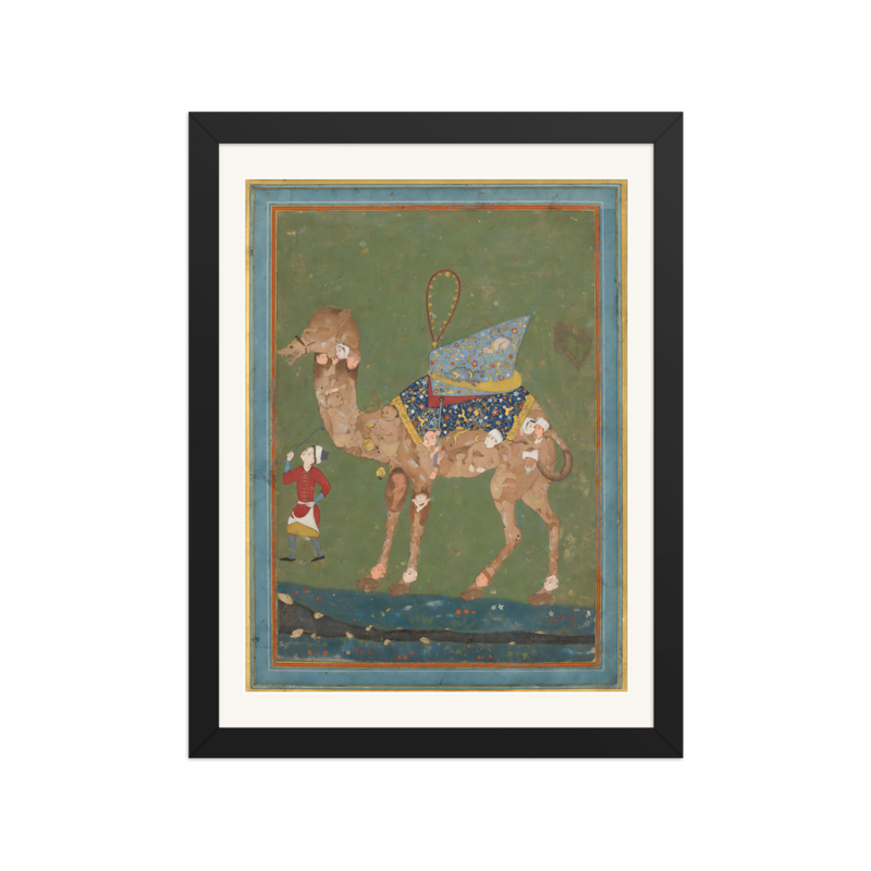 Composite Camel with Attendant — Khurasan | Restored Persian Wall Art
