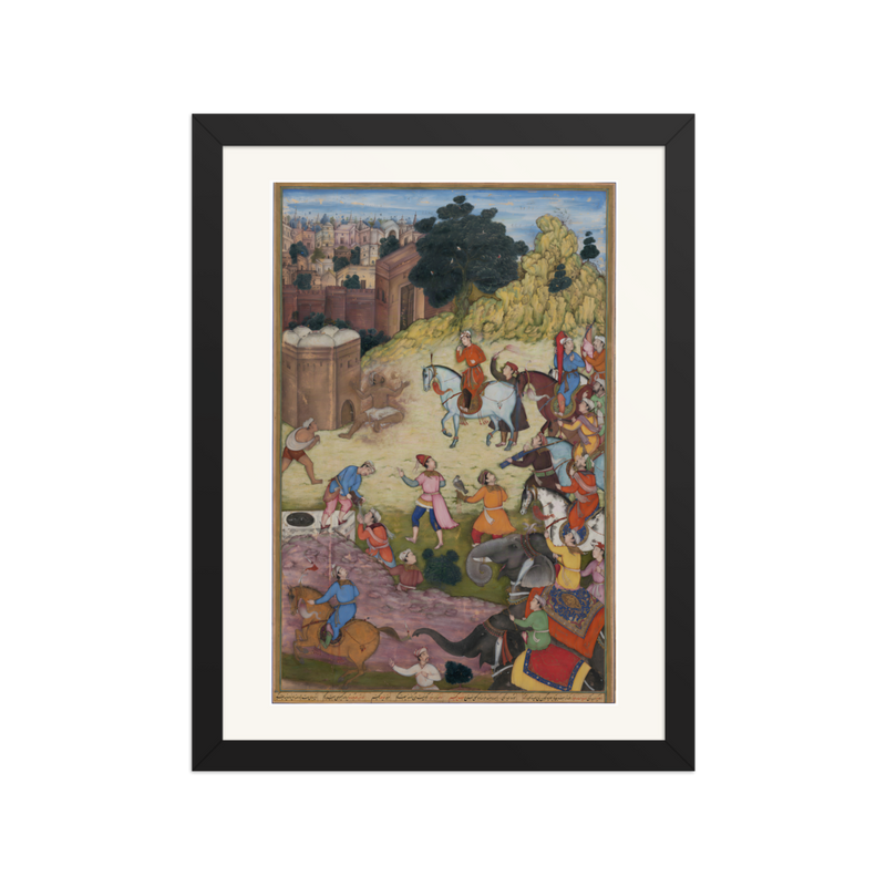 A Bathhouse Keeper Consumed by Passion — Khamsa, 1597 | Restored Persian Wall Art