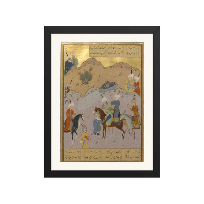 Sultan Sanjar and the Old Woman — Khamsa of Nizami, Herat | Restored Persian Wall Art