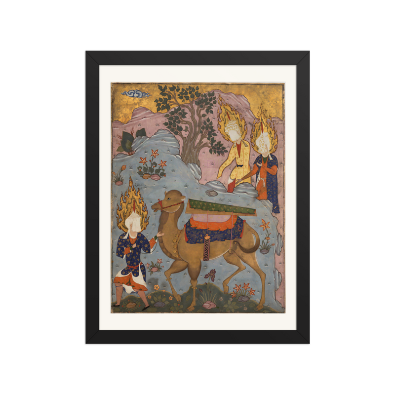 The Coffin of Imam Ali — Falnama, Qazvin | Restored Persian Wall Art
