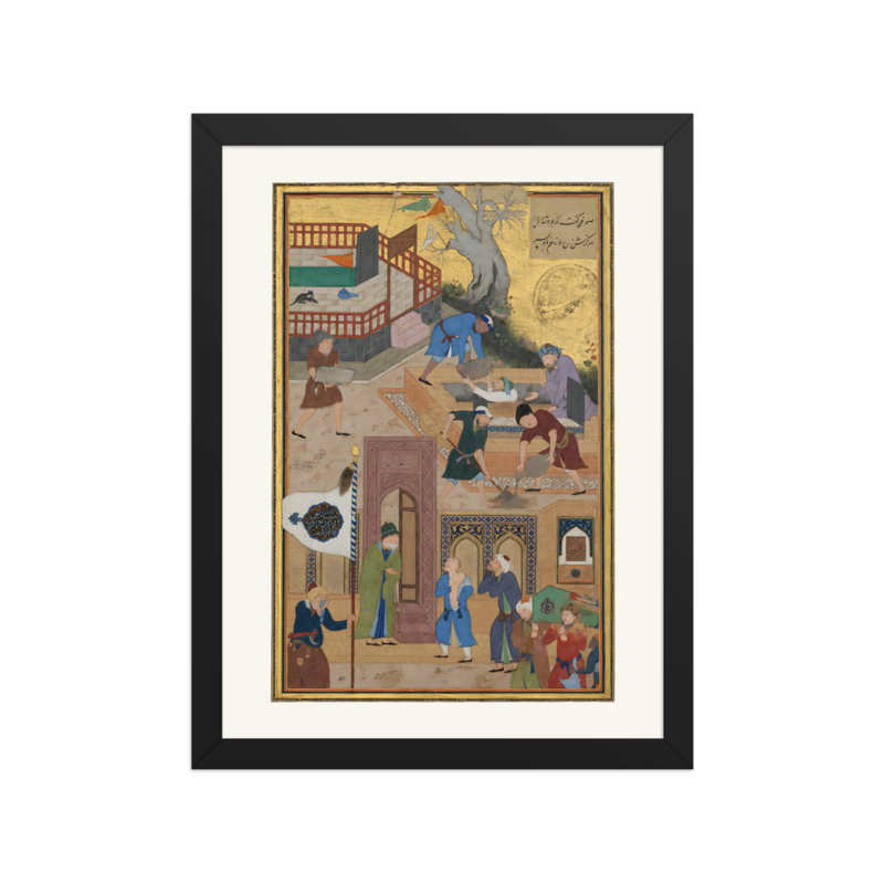 Funeral Procession — Mantiq al-Tayr, Herat | Restored Persian Wall Art