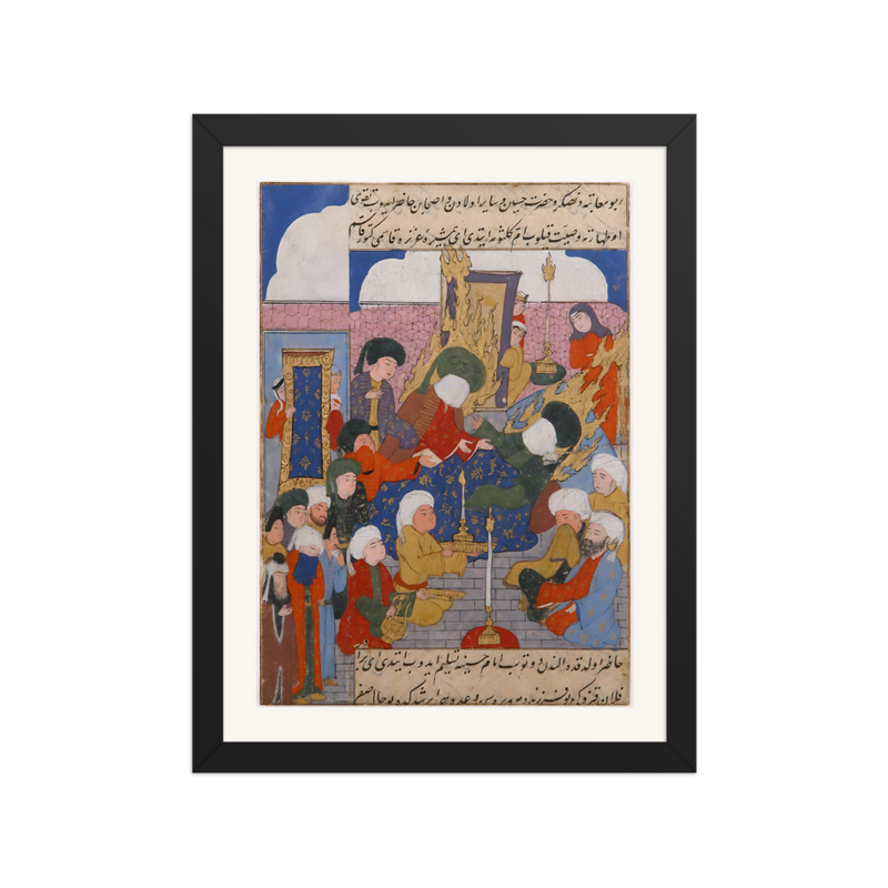 Husayn at the Bedside of Hasan — Ottoman Garden of the Blessed | Restored Persian Wall Art