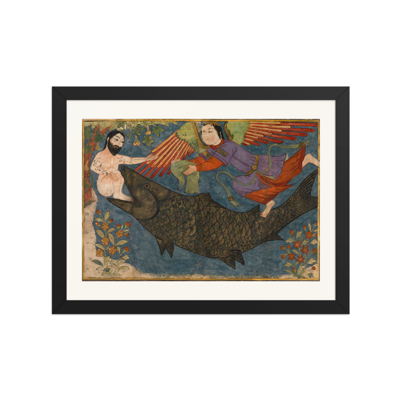 Jonah and the Whale — Ilkhanid Iran, about 1400 | Restored Persian Wall Art