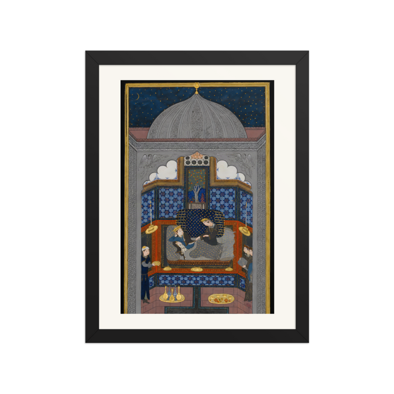 Bahram Gur in the Dark Palace — Khamsa of Nizami, Herat 1430 | Restored Persian Wall Art