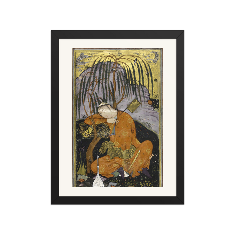 Sleeping Youth beneath a Willow — Isfahan | Restored Persian Wall Art