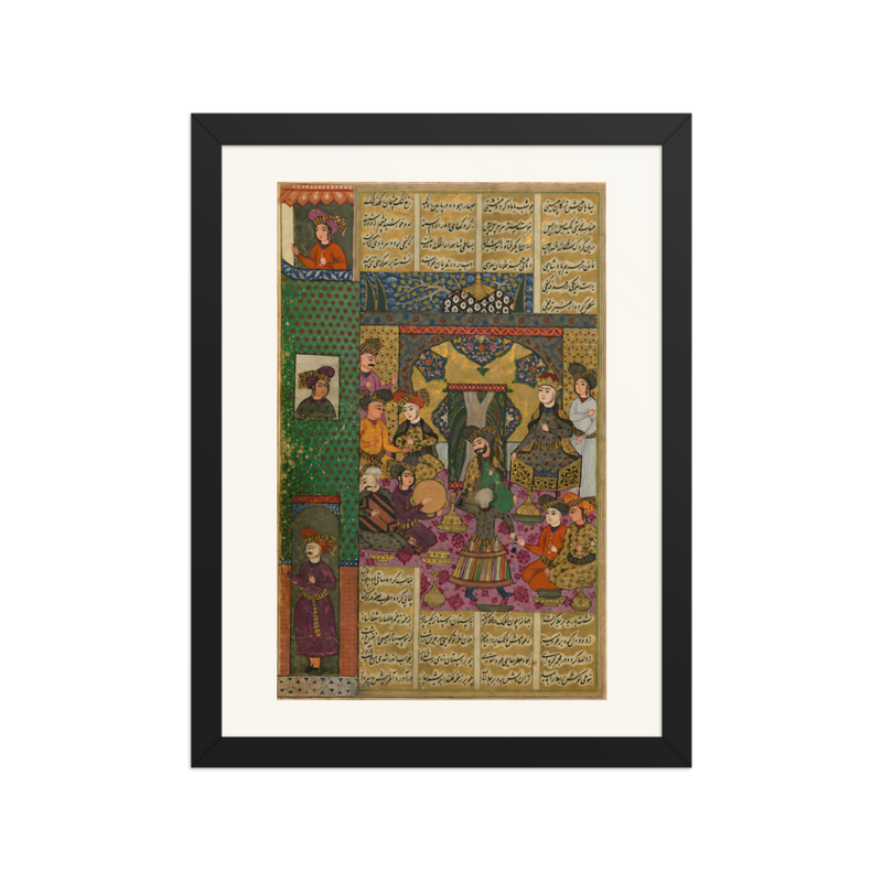 Khusraw and Shirin Enthroned with Courtiers