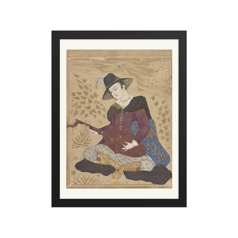 Young Man in European Dress Playing a Lute