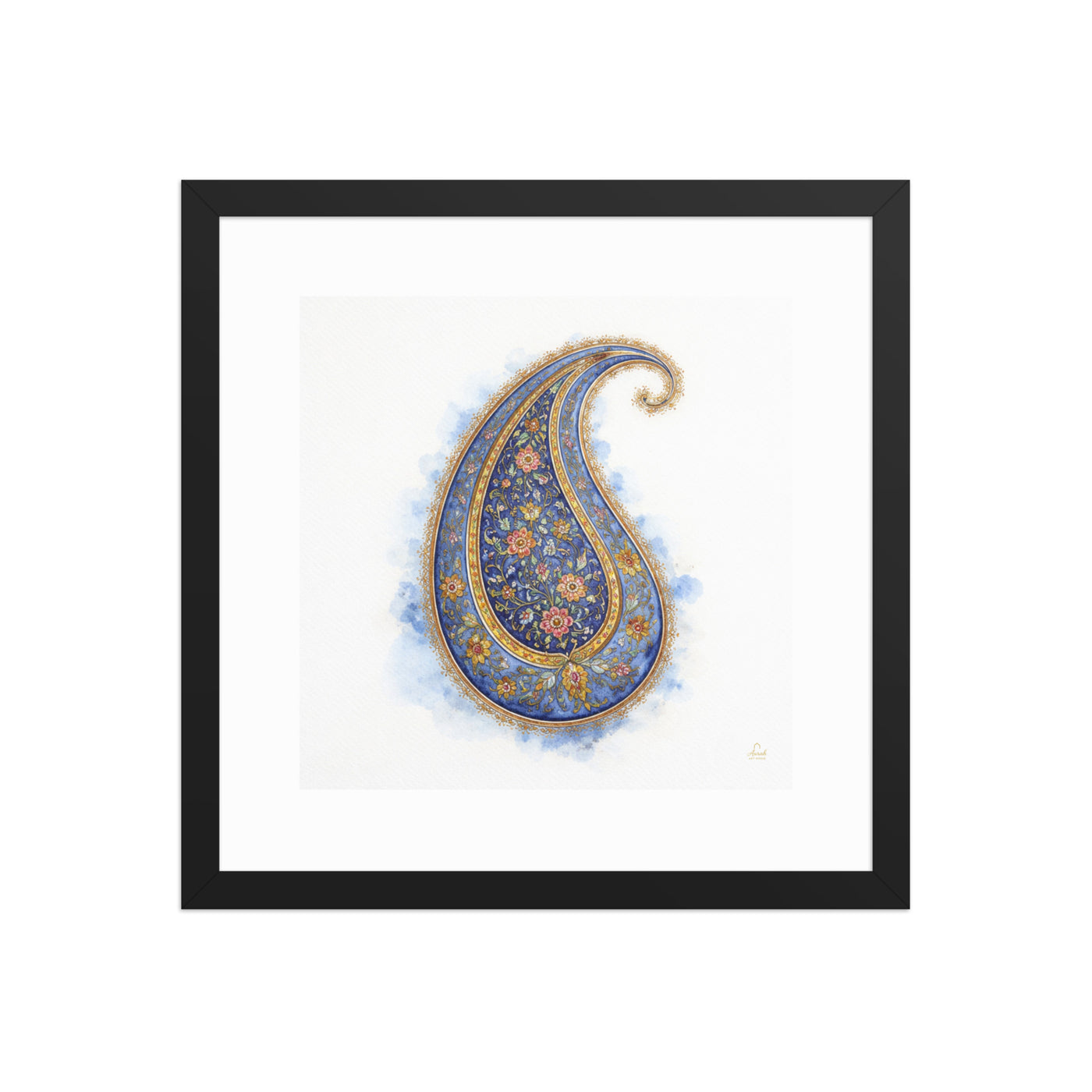 Boteh Paisley Mughal Wall Art | Persian Inspired Floral Print for Elegant Home Decor — view 6