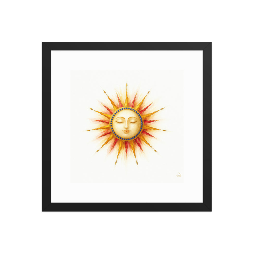 Mughal Celestial Sun Face Canvas Art – Golden Cosmic Wall Decor — view 4