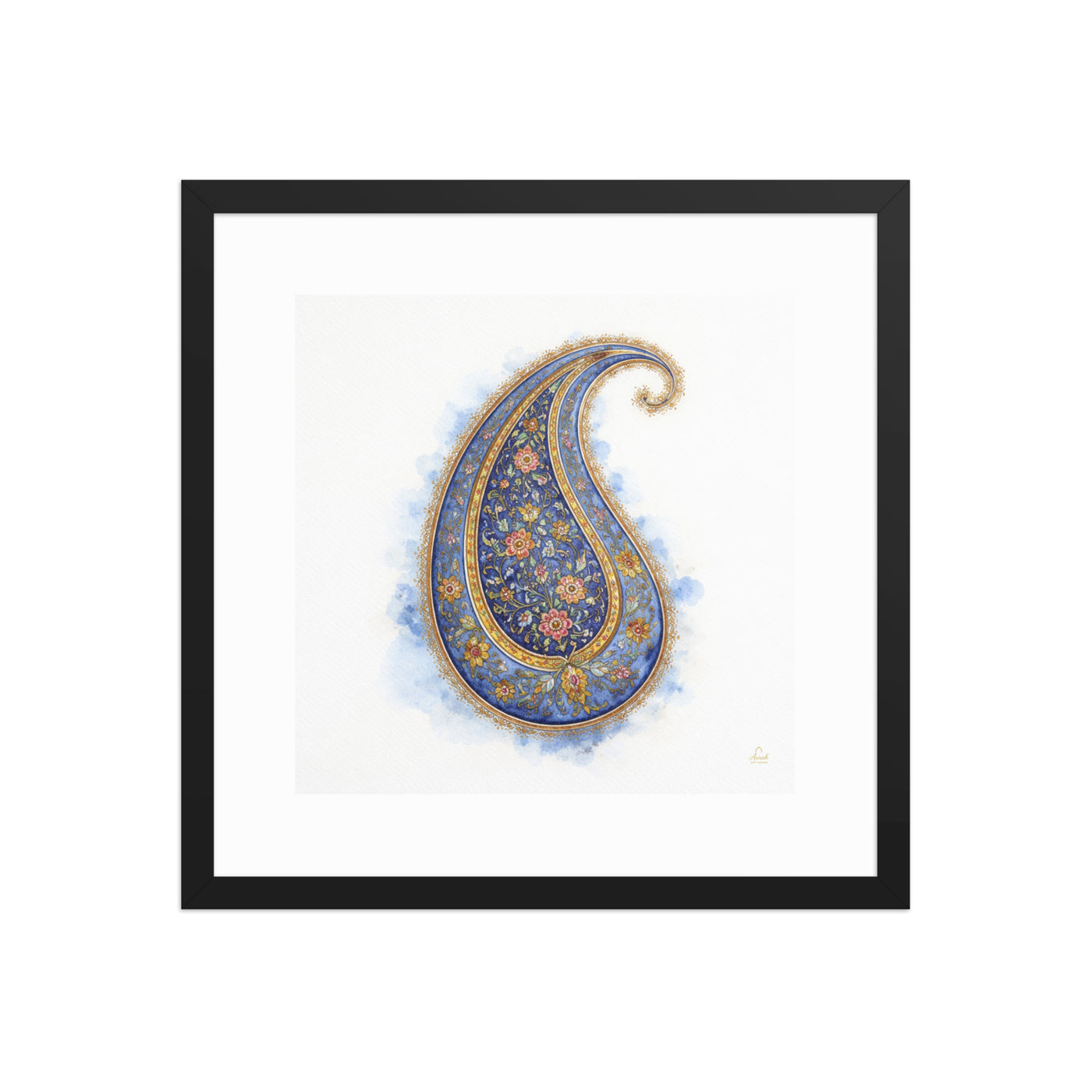 Boteh Paisley Mughal Wall Art | Persian Inspired Floral Print for Elegant Home Decor — view 7