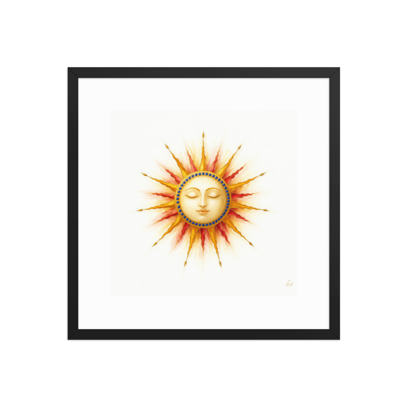 Mughal Celestial Sun Face Canvas Art – Golden Cosmic Wall Decor — view 7