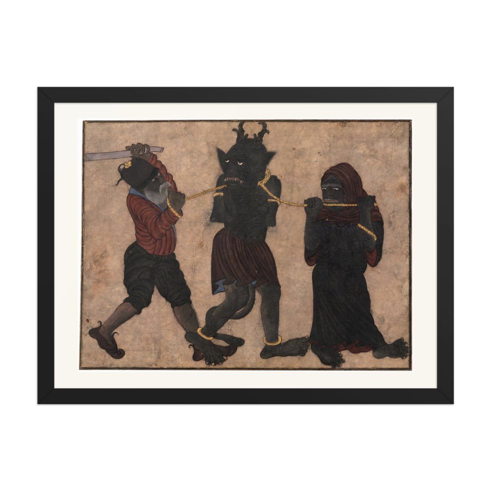 Demon in Chains — Timurid Album Leaf | Restored Persian Wall Art — view 4