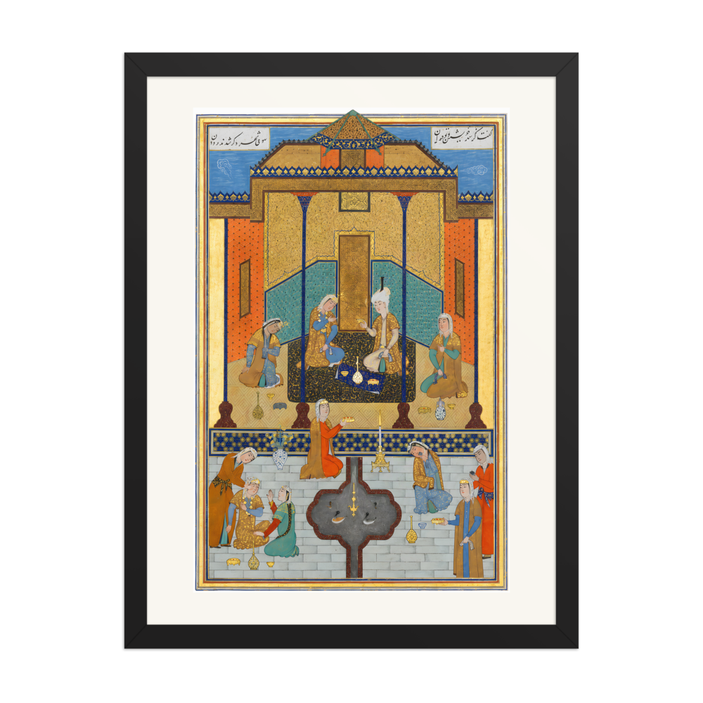 Bahram Gur in the Sandal Palace on Thursday — Herat, 1525 | Restored Persian Wall Art — view 4