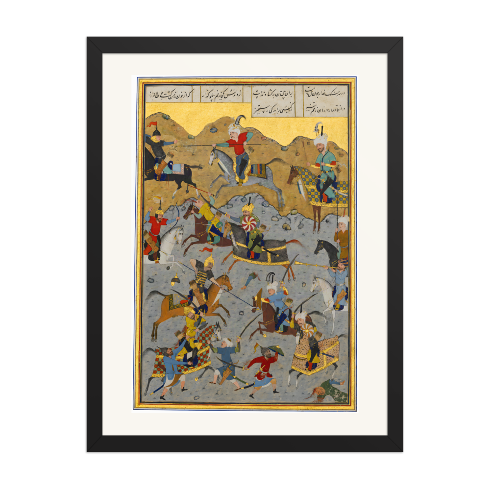 The Battle between Alexander and Darius — Herat, 1525 | Restored Persian Wall Art — view 4