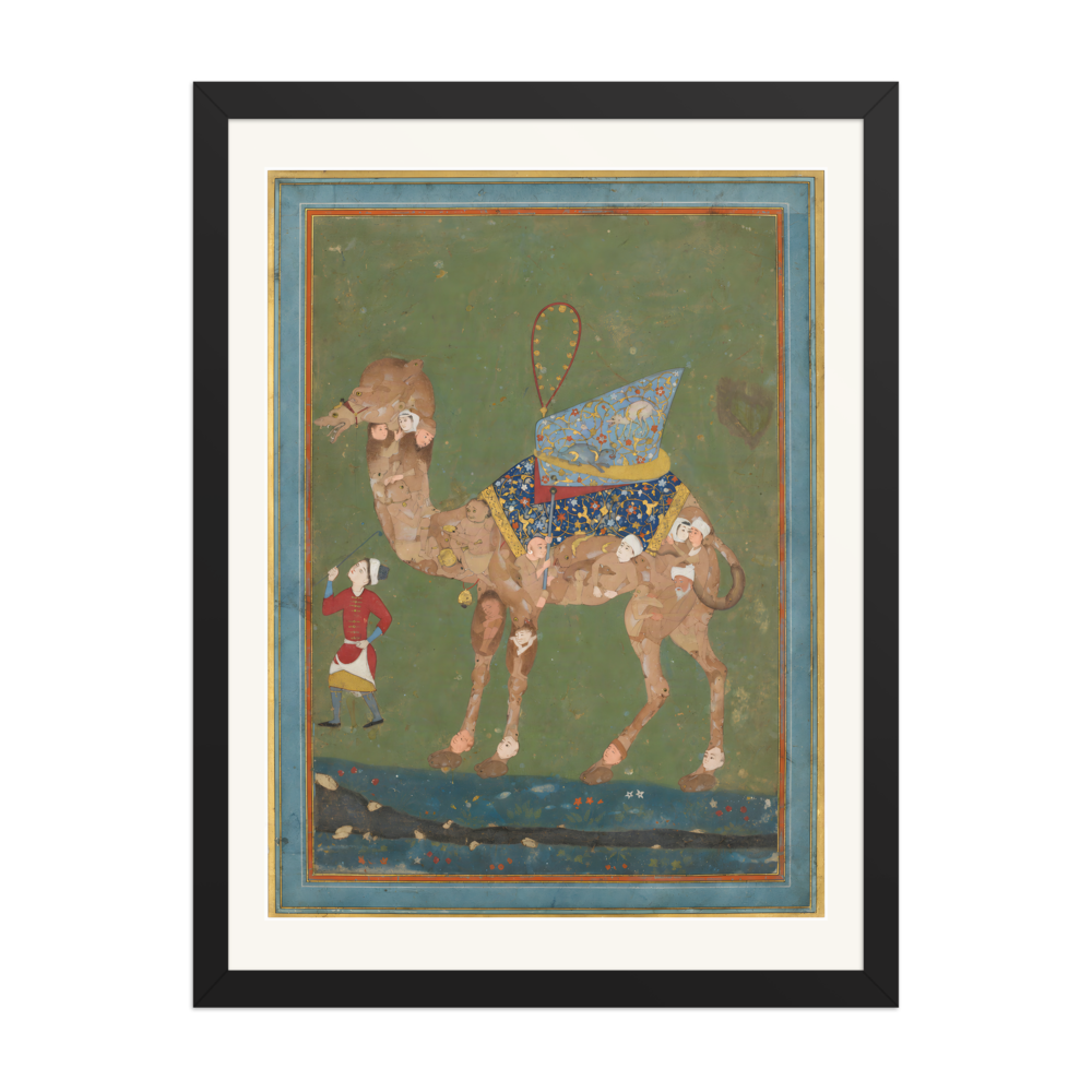 Composite Camel with Attendant — Khurasan | Restored Persian Wall Art — view 4