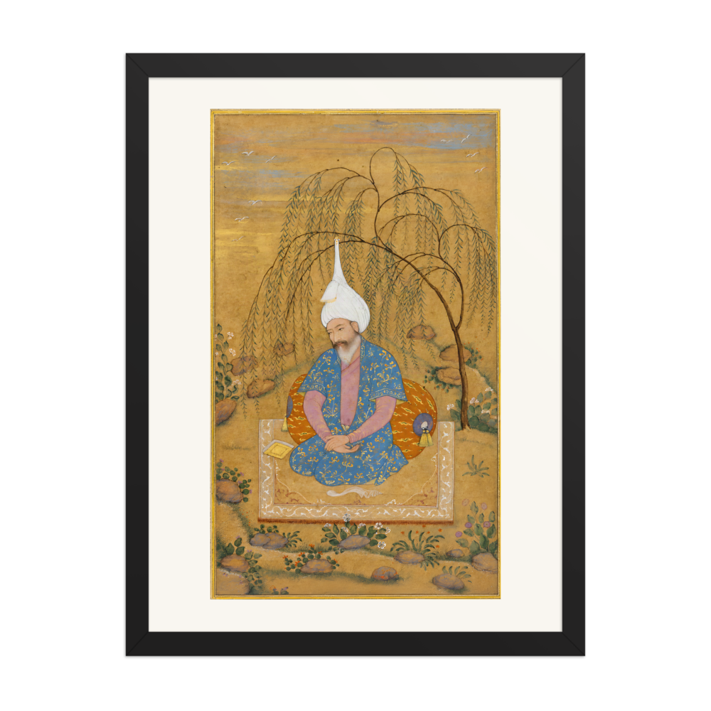Shah Tahmasp Seated beneath a Willow — Safavid Qazvin | Restored Persian Wall Art — view 4