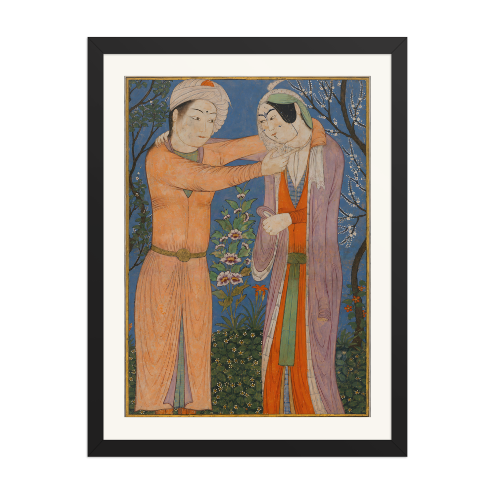 Princely Couple — Tabriz, about 1400 | Restored Persian Wall Art — view 4