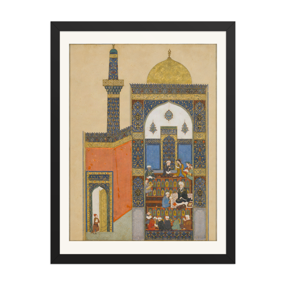 Laila and Majnun at School — Khamsa of Nizami, Herat 1432 | Restored Persian Wall Art — view 4