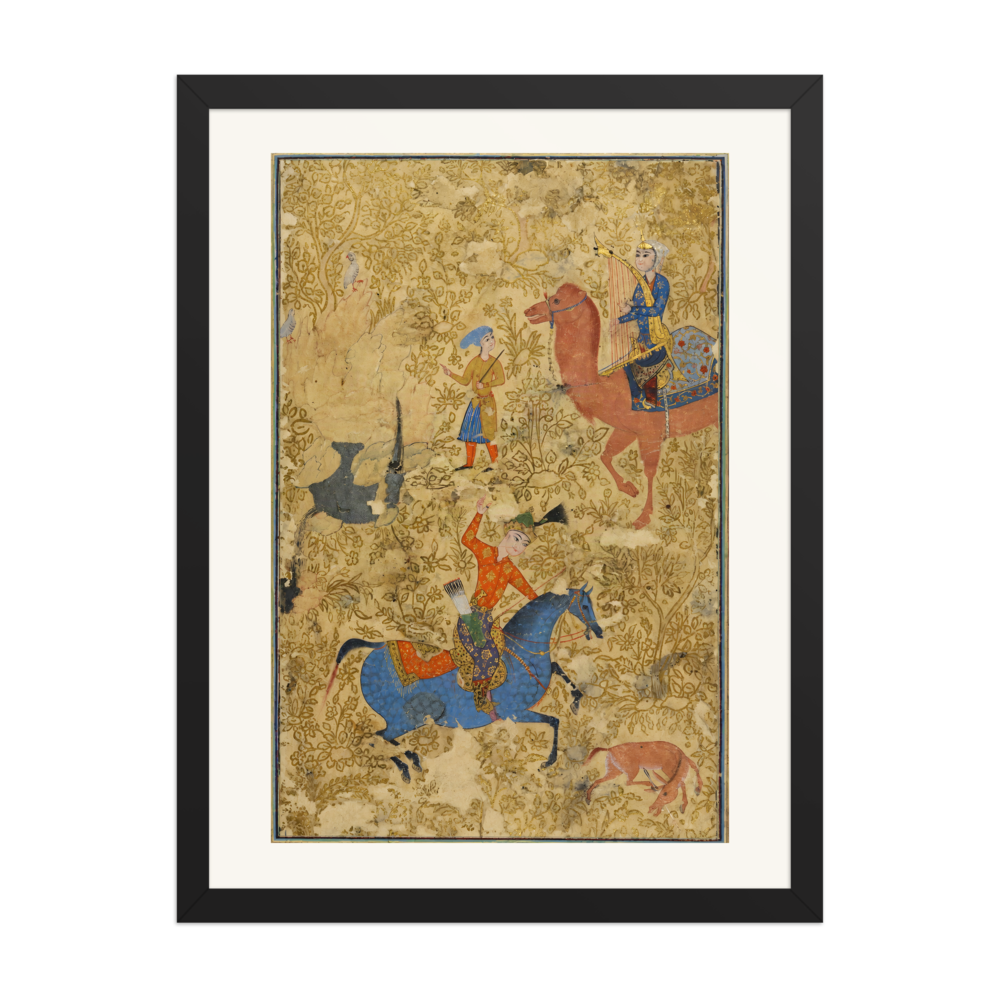 Bahram Gur and Azada — Safavid Shahnama | Restored Persian Wall Art — view 4