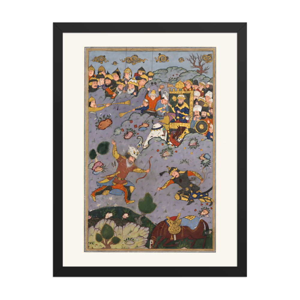 Rustam Shoots Ashkabus — Shiraz Shahnama | Restored Persian Wall Art — view 4