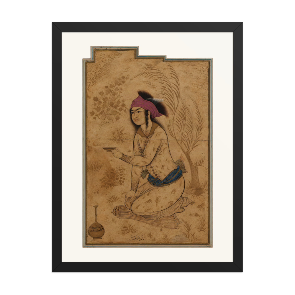 Youth Kneeling with a Wine-Cup — Isfahan School — view 4