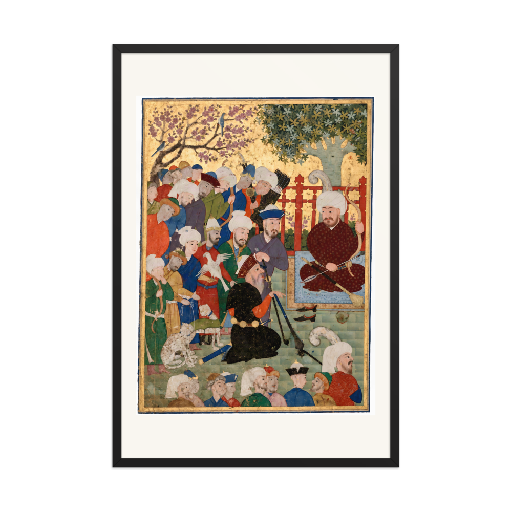 A Kneeling Elder Addresses the Assembly | Restored Persian Miniature — view 8