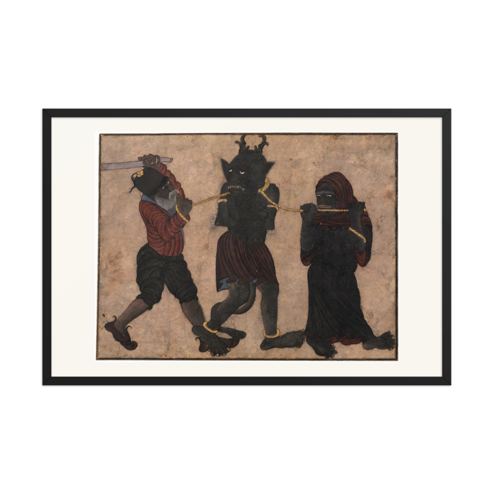 Demon in Chains — Timurid Album Leaf | Restored Persian Wall Art — view 7