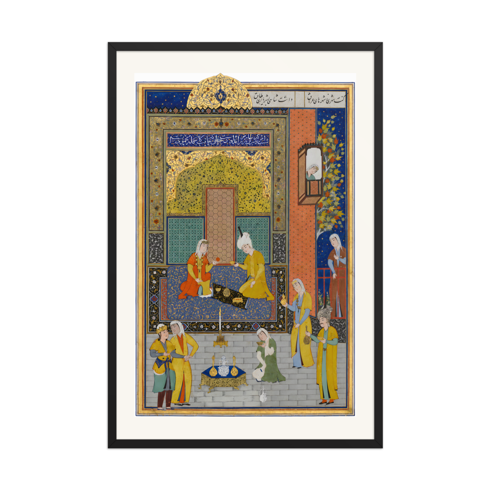 Bahram Gur in the Yellow Palace on Sunday — Herat, 1525 | Restored Persian Wall Art — view 7