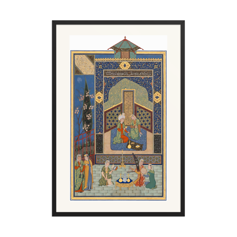 Bahram Gur in the Turquoise Palace on Wednesday — Herat, 1525 | Restored Persian Wall Art — view 7