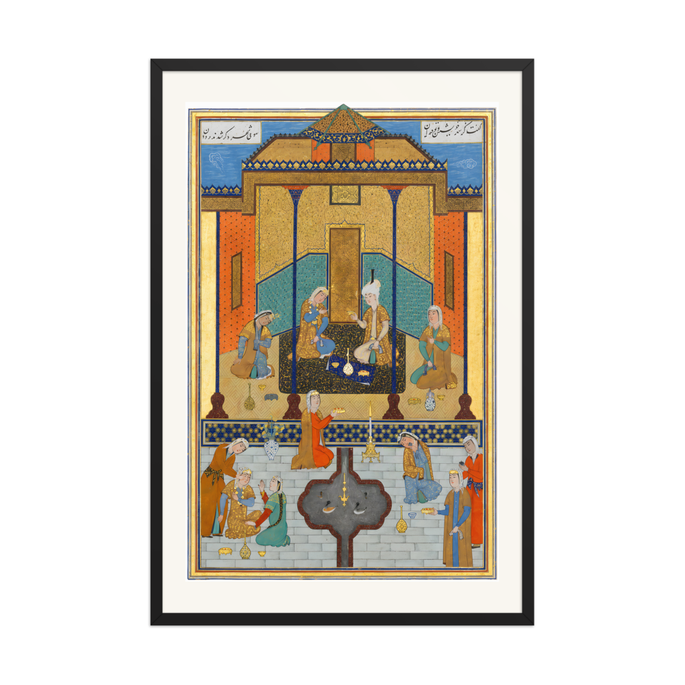 Bahram Gur in the Sandal Palace on Thursday — Herat, 1525 | Restored Persian Wall Art — view 7