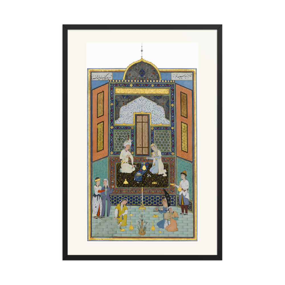 Bahram Gur in the White Palace on Friday — Herat, 1525 | Restored Persian Wall Art — view 7