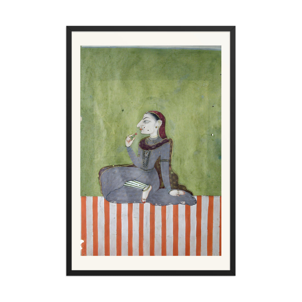 A Princess Smelling a Flower — Restored Indian Court Wall Art — view 10