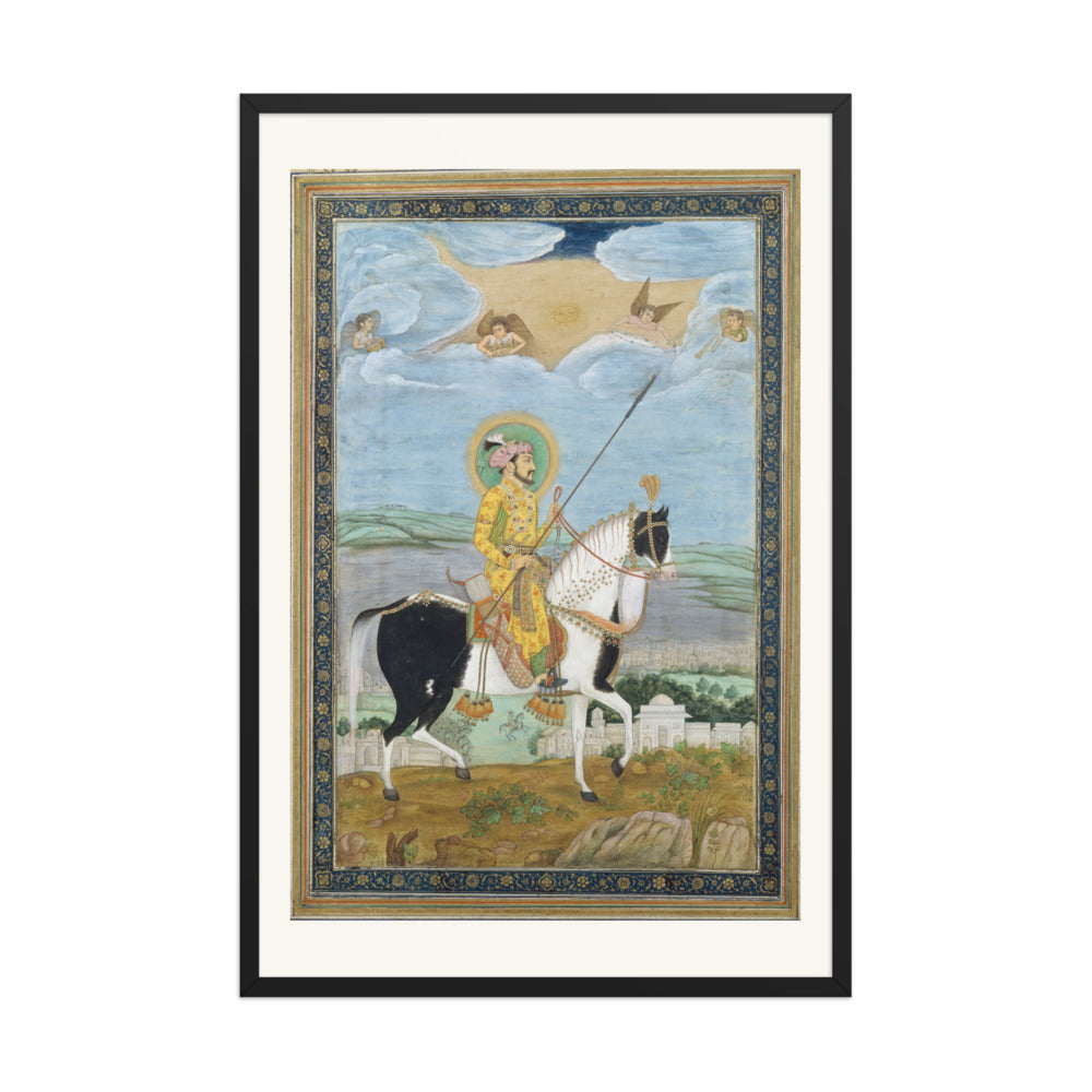 Portrait of Shah Jahan on Horseback | Restored Mughal Wall Art — view 8