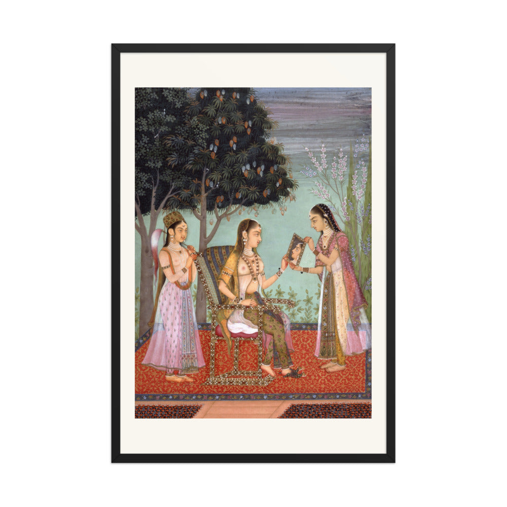 A Lady Gazing into a Mirror — Restored Rajput Wall Art — view 10