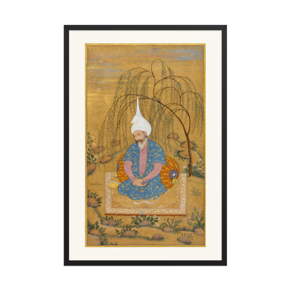 Shah Tahmasp Seated beneath a Willow — Safavid Qazvin | Restored Persian Wall Art — view 7
