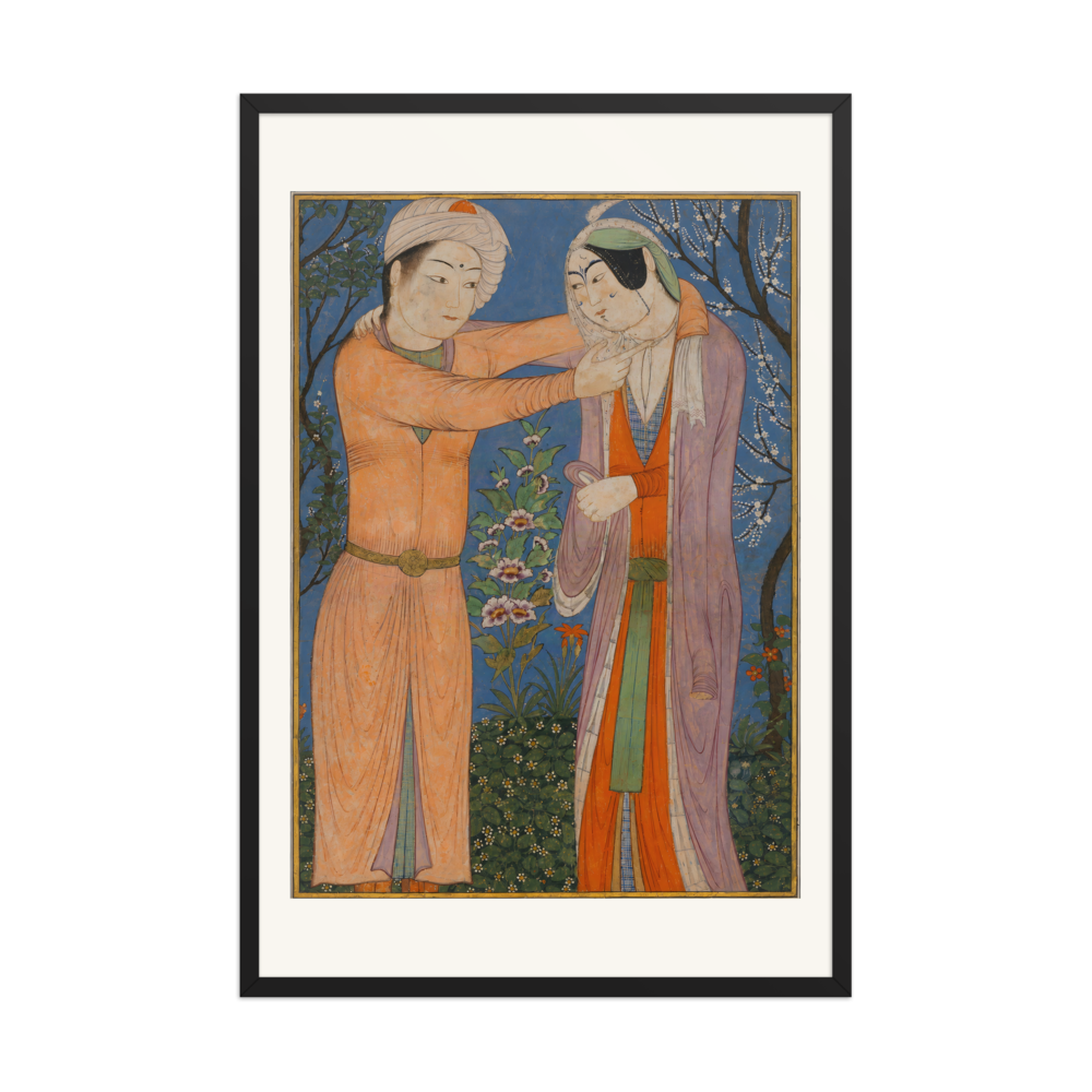 Princely Couple — Tabriz, about 1400 | Restored Persian Wall Art — view 7