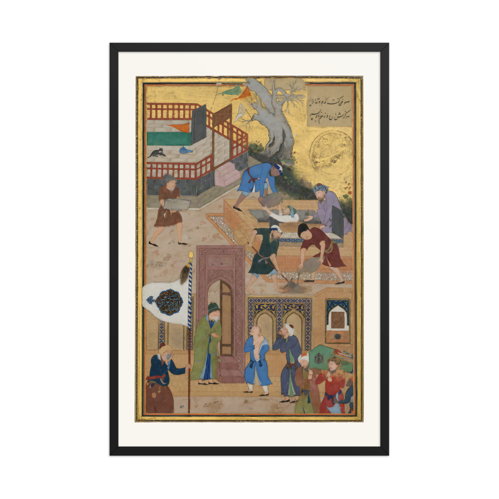 Funeral Procession — Mantiq al-Tayr, Herat | Restored Persian Wall Art — view 7