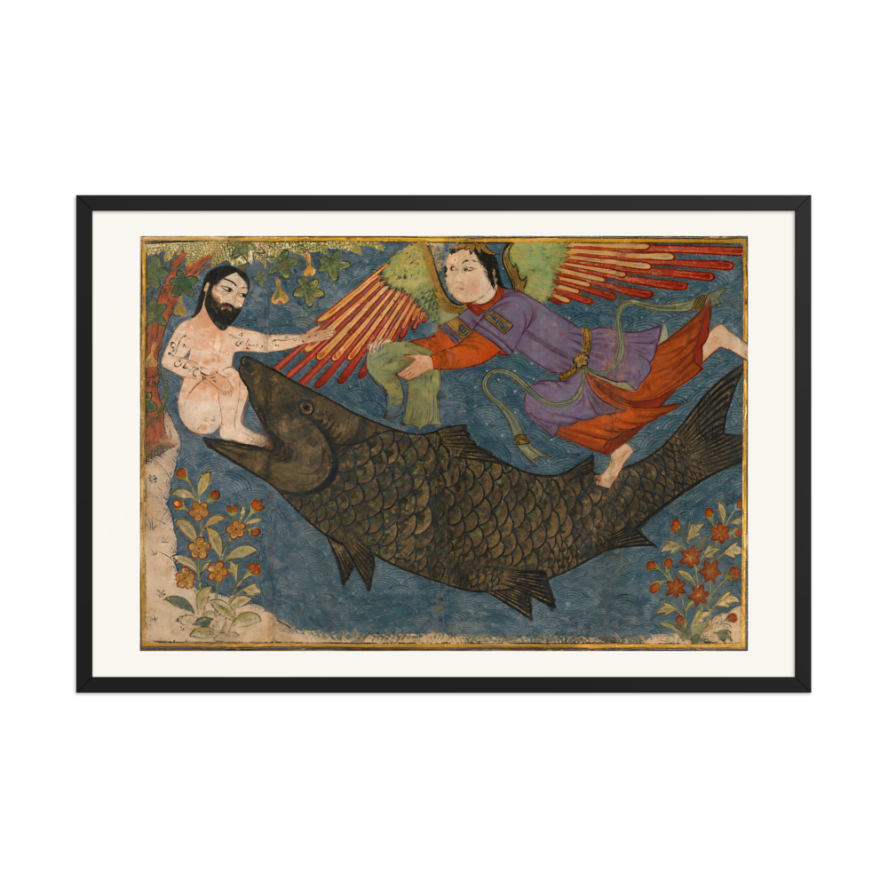 Jonah and the Whale — Ilkhanid Iran, about 1400 | Restored Persian Wall Art — view 7