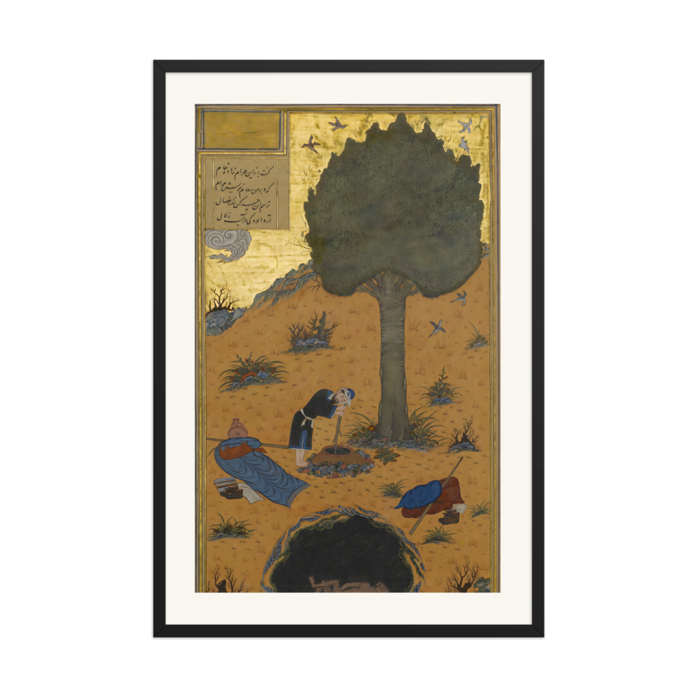 The Braggart Drowned in a Well — Haft Paykar, Herat 1430 | Restored Persian Wall Art — view 7