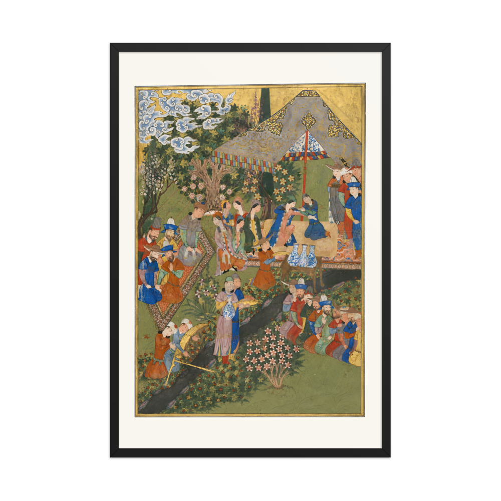 Royal Reception in a Landscape — Shiraz, 1444 (Right Panel) | Restored Persian Wall Art — view 7
