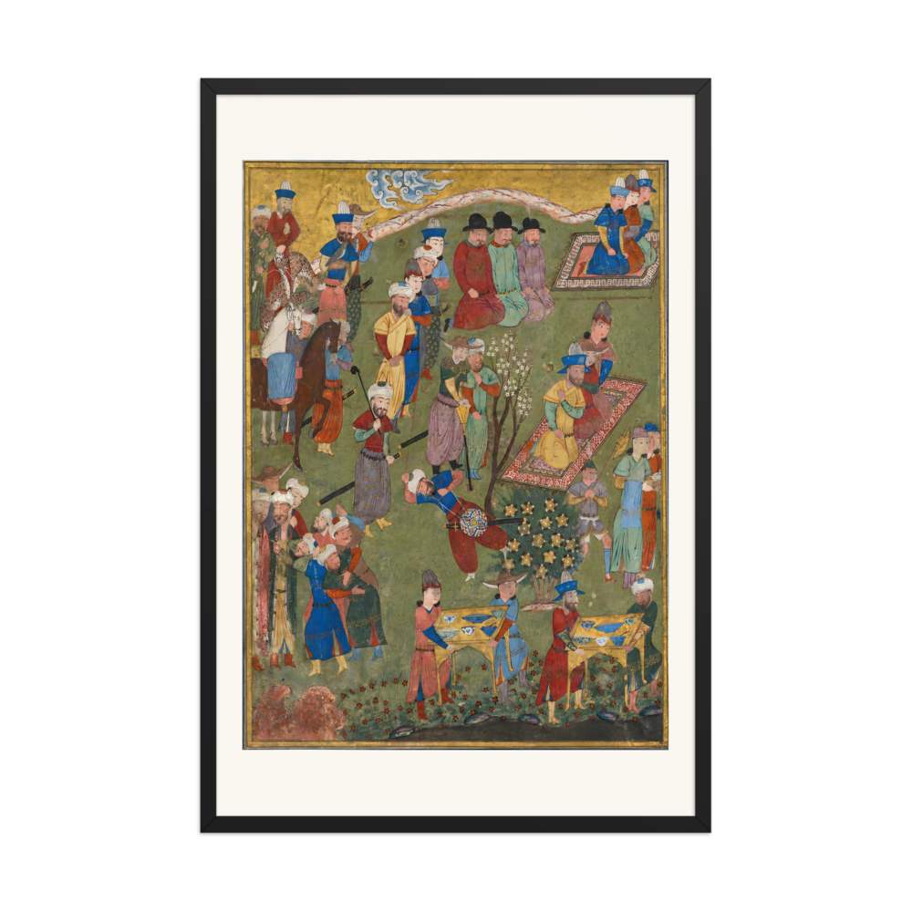 Royal Reception in a Landscape — Shiraz, 1444 (Left Panel) | Restored Persian Wall Art — view 7
