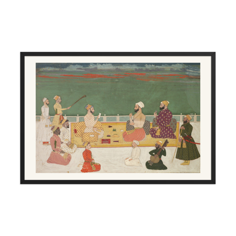 A Ruler Presents a Document to Visiting Nobles — Restored Mughal Wall Art — view 8