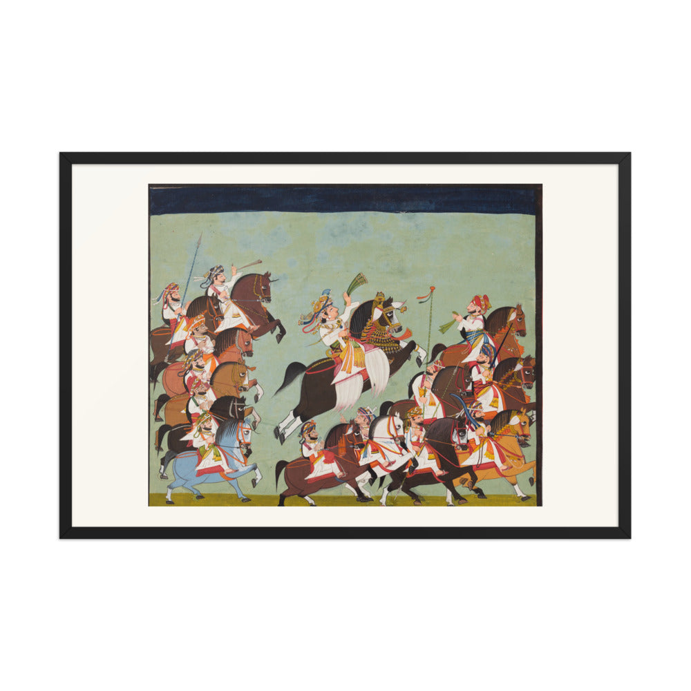 Maharaja Balwant Singh of Ratlam (r. 1825–57) in Procession with His — Restored Rajput Wall Art — view 8