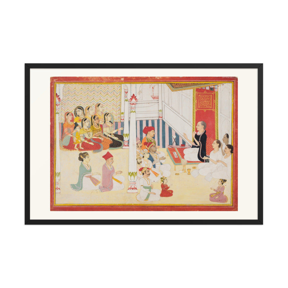 Shvetambara Jain Teacher Giving Instruction — Restored Rajput Wall Art — view 8