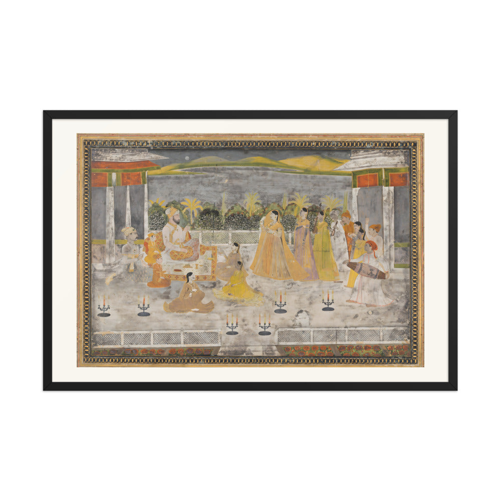 A Palace Garden Gathering — Restored Mughal Wall Art — view 8