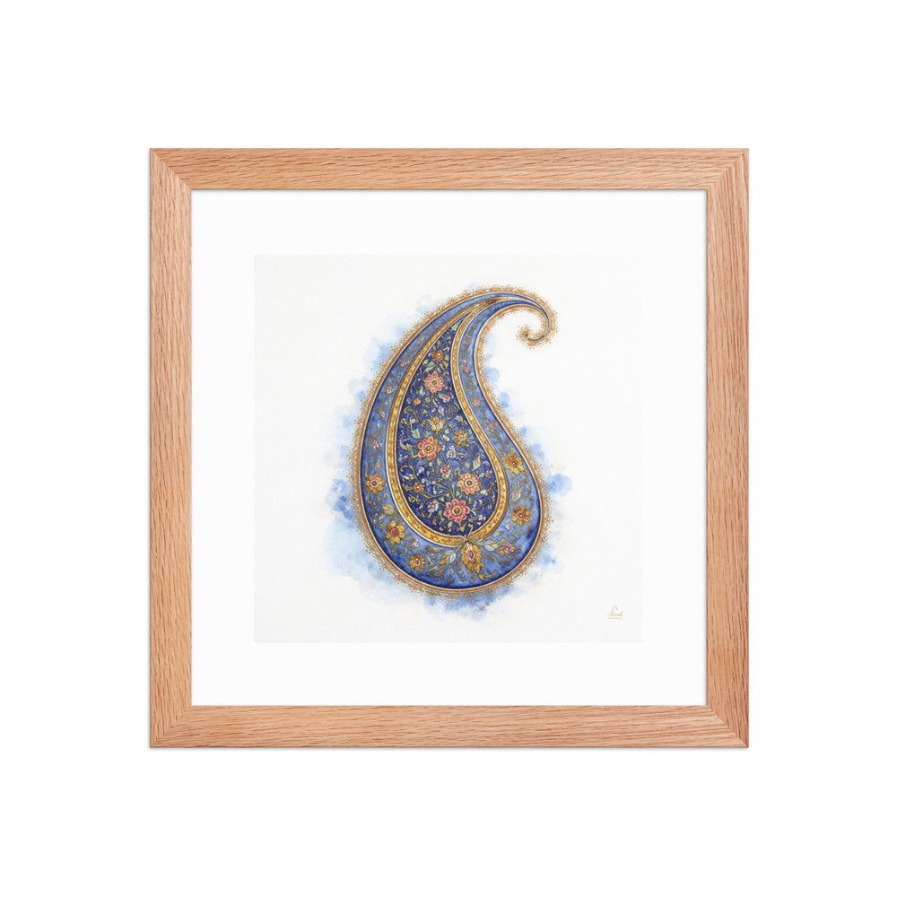 Boteh Paisley Mughal Wall Art | Persian Inspired Floral Print for Elegant Home Decor — view 8