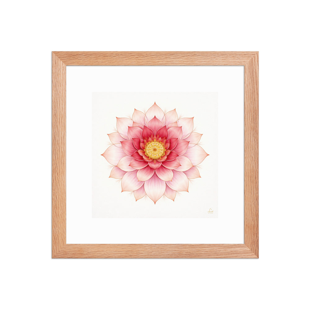Rosette of Noor – Mughal Lotus Mandala Canvas in Pink and Gold — view 5