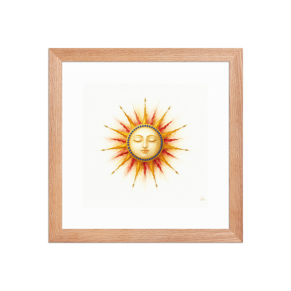 Mughal Celestial Sun Face Canvas Art – Golden Cosmic Wall Decor — view 2